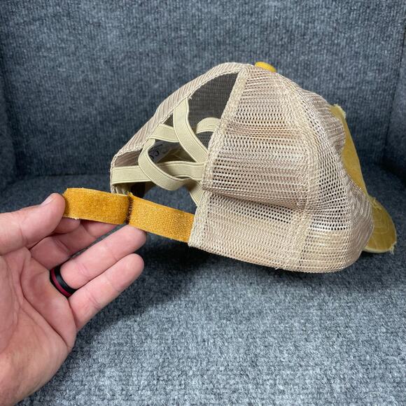 C.C. Exclusives Trucker Hat Women's One Size Fits Most Beige Distressed Stretch - Picture 8 of 9